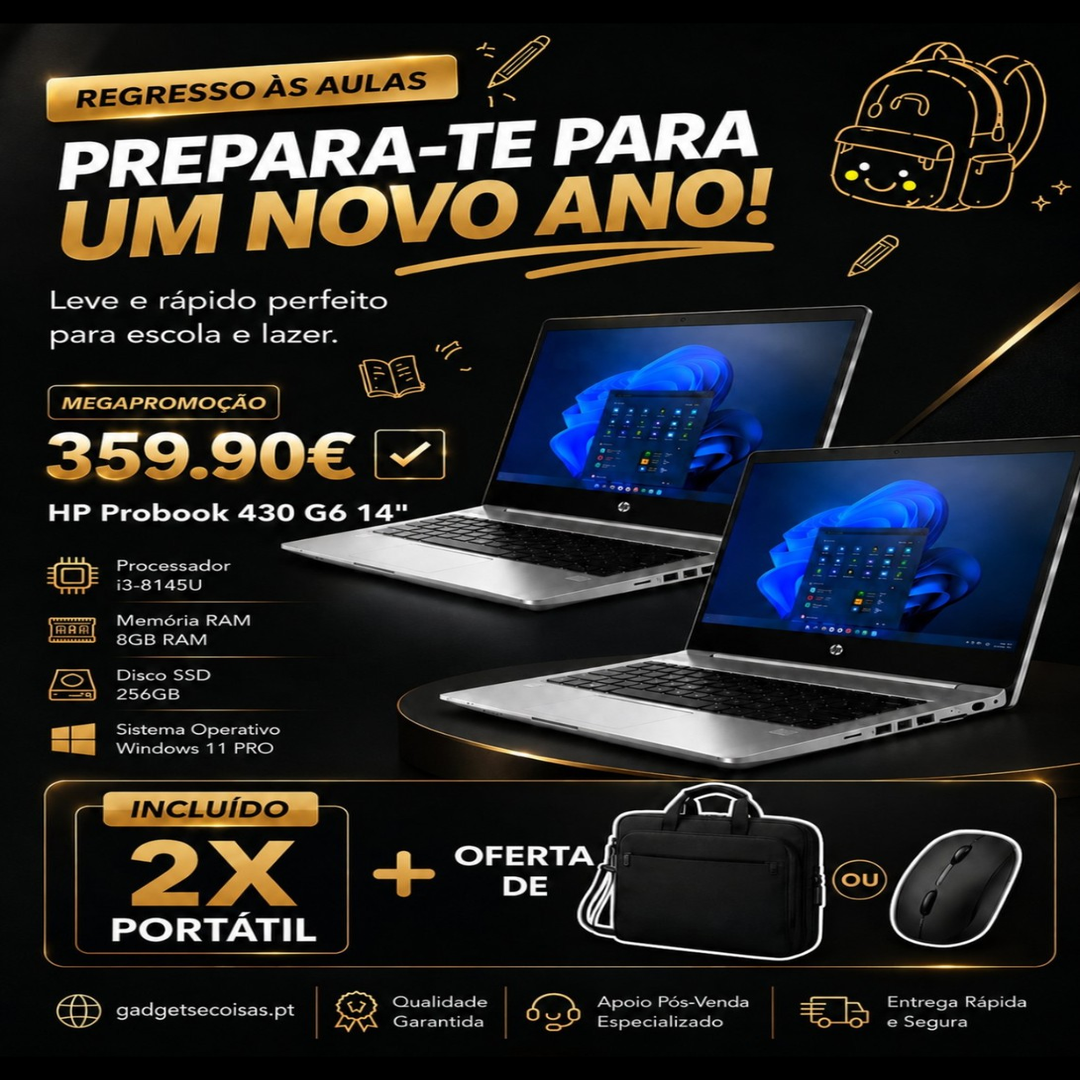 2 x PORTÁTEIS HP PROBOOK 430 G6 + MALA + RATO