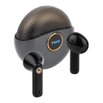 Auriculares Bluetooth TooQ Snail pretos e estojo de carregamento cinzento em forma de caracol