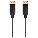 As duas fichas DisplayPort do cabo Aisens A124-0739, pretas com contactos dourados