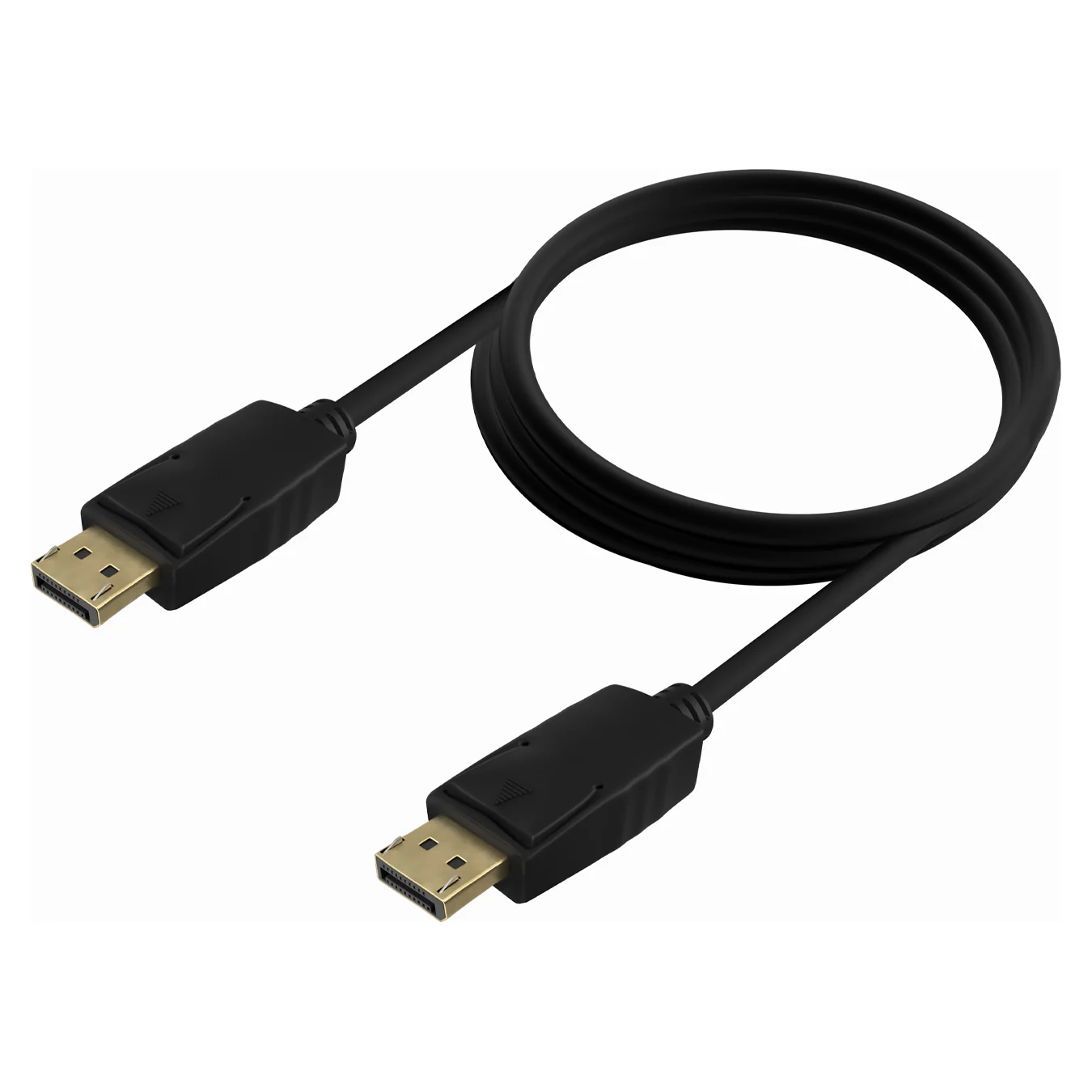 Cabo DisplayPort Aisens A124-0739 enrolado, visto na diagonal
