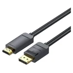 Cabo Vention HAGBI com ficha DisplayPort e ficha HDMI douradas em fundo branco