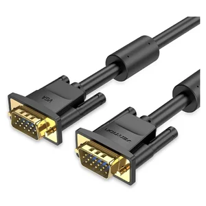 Cabo VGA Vention DAEBG com duas fichas D-Sub douradas e anéis de ferrite