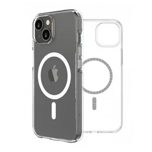 Capa iPhone 15 Plus Silicone Rígido Transparente MagSafe