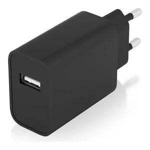 Carregador Aisens A110-0854 preto, com a porta USB-A de frente