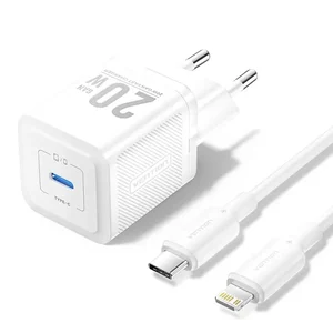 Carregador GaN Vention 20 W branco com cabo USB-C para Lightning