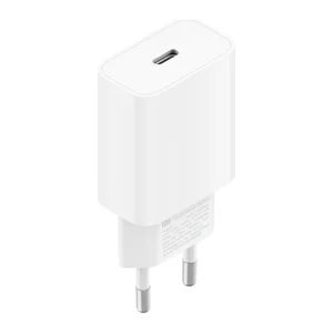 Carregador Xiaomi Mi 20W USB-C branco com ficha europeia