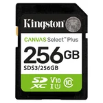 Cartão SD Kingston Canvas Select Plus de 256 GB visto de frente