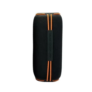 Coluna Bluetooth portátil aibimy MY272BTS preta com faixas laranja