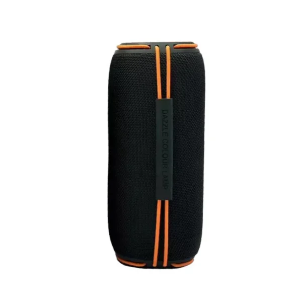 Coluna Bluetooth portátil aibimy MY272BTS preta com faixas laranja