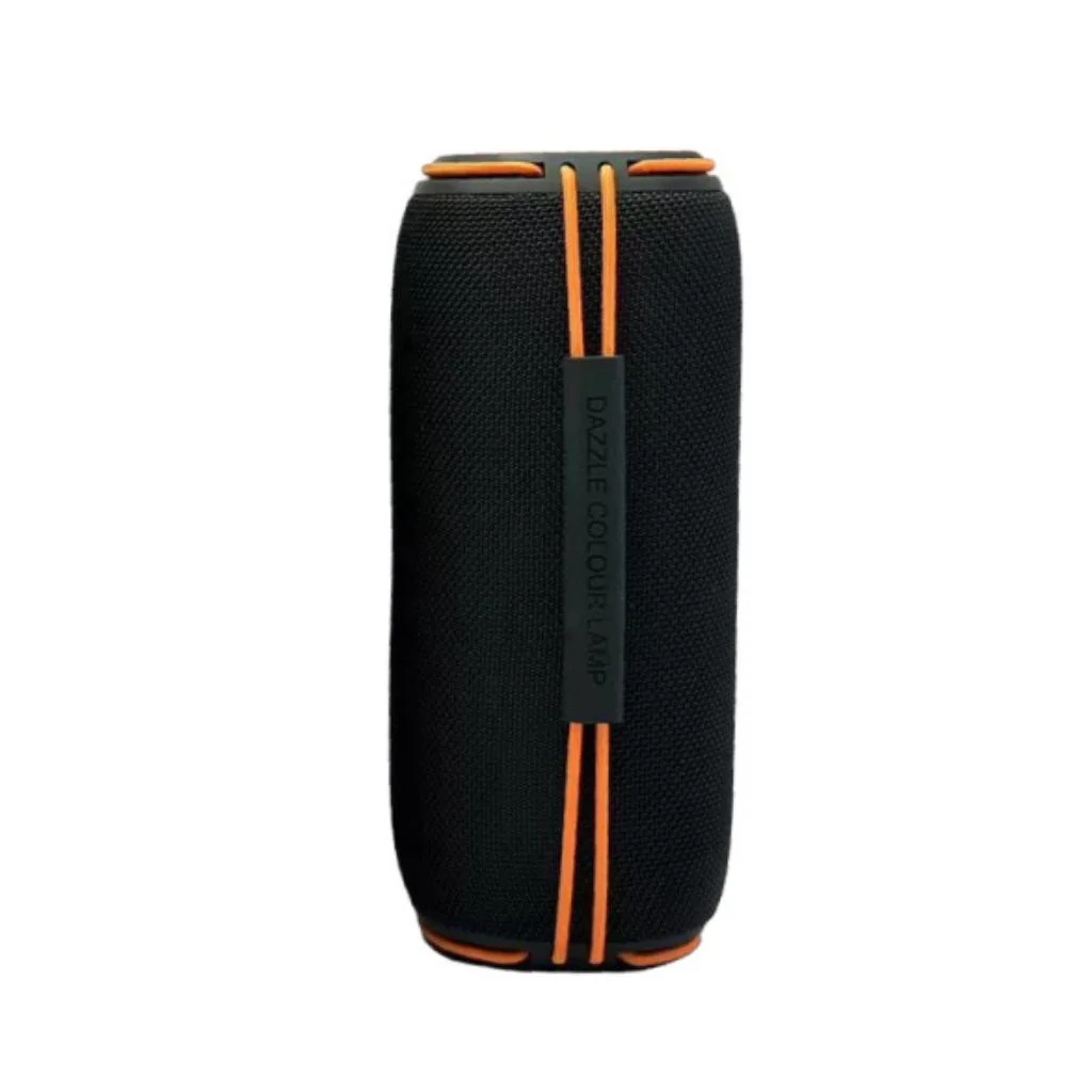 Coluna Bluetooth portátil aibimy MY272BTS preta com faixas laranja
