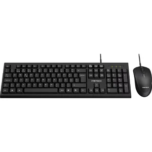 Teclado e rato Fantech KM601, vista lateral do conjunto completo.