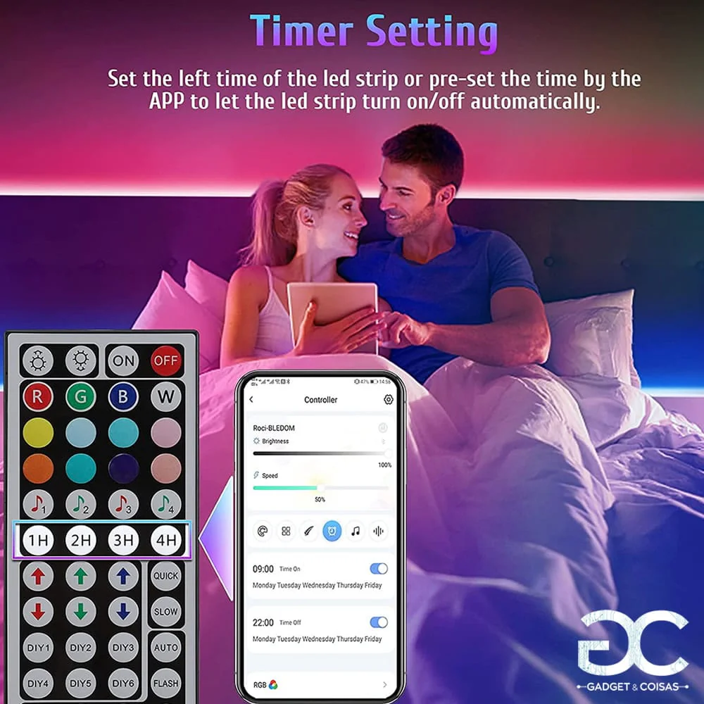 Fita LED RGB 15m App RociLife Bluetooth e Música, imagem 3