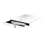 Gravador externo de CD/DVD Asus SDRW-08D2S-U Lite branco com a gaveta aberta