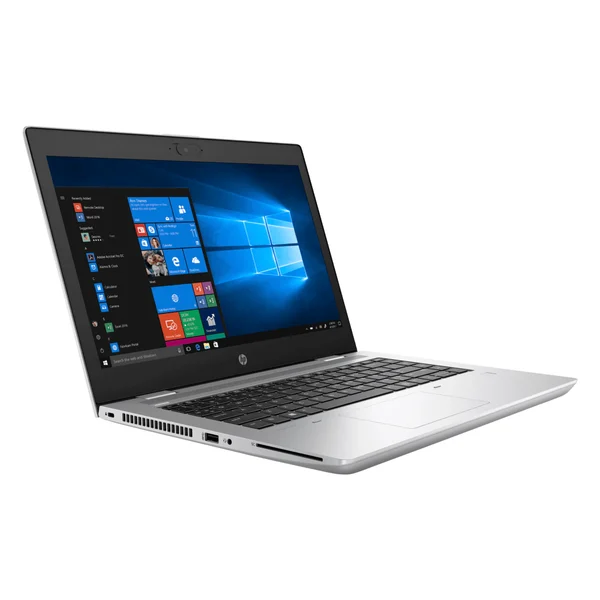 HP ProBook 640 G5 recondicionado, vista em perspetiva, lado da ventilação