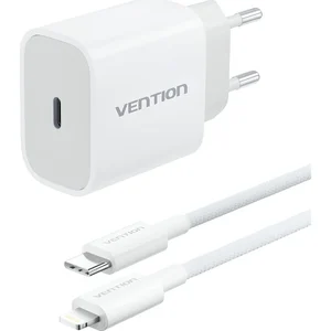 Kit Vention G17W0-EU branco com carregador de 20 W e cabo USB-C para Lightning