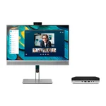 Kit computador HP EliteDesk 800 G4 Mini com monitor HP E243m de 24 polegadas