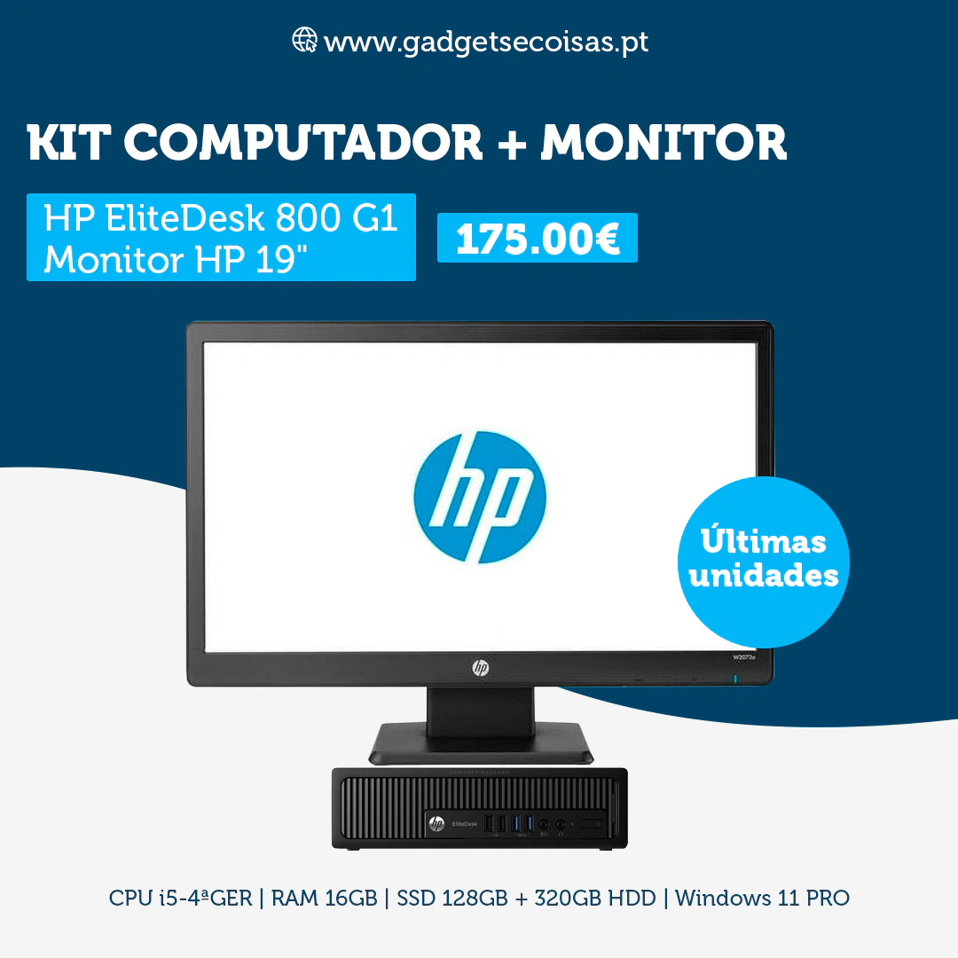 Kit HP EliteDesk 800 G1 SFF + Monitor, imagem 5