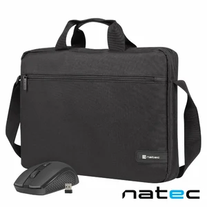 Kit Mala Natec para Portátil 15,6" + Rato sem fios, Preto