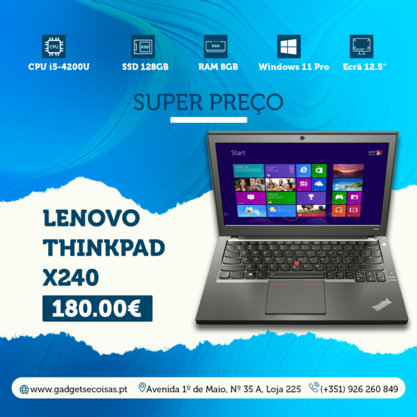 Lenovo Thinkpad X240 I5 8Gb Ram 256Gb Ssd 12.5&Quot; - Gadgets &Amp; Coisas