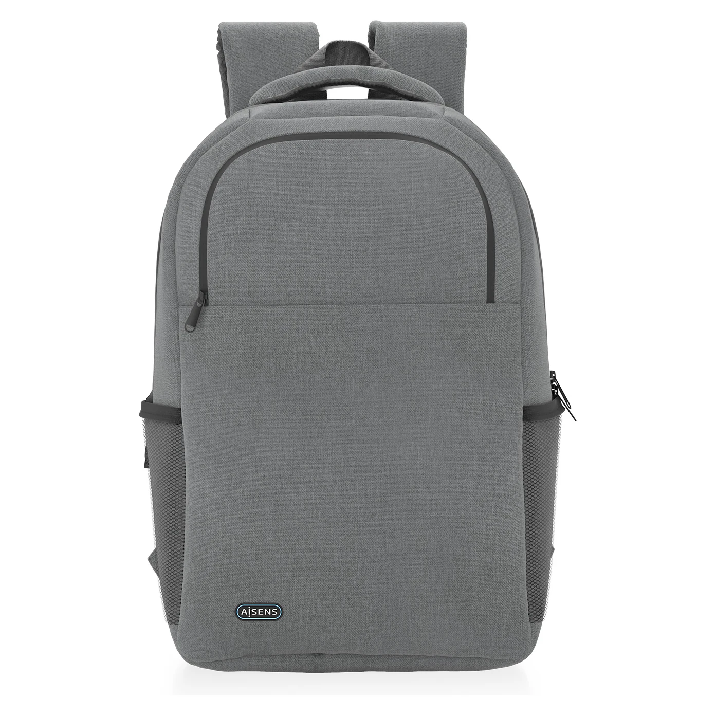 Mochila Aisens ASBG-BP083-GR cinzenta para portátil de 15,6", vista de frente
