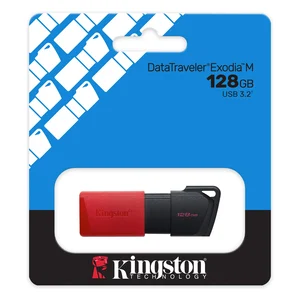 Pen drive Kingston DataTraveler Exodia M 128GB preta e vermelha