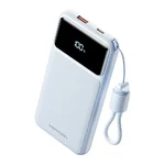 Power Bank Vention 10000mAh 22,5W com Cabo USB-C e Ecrã LED, azul