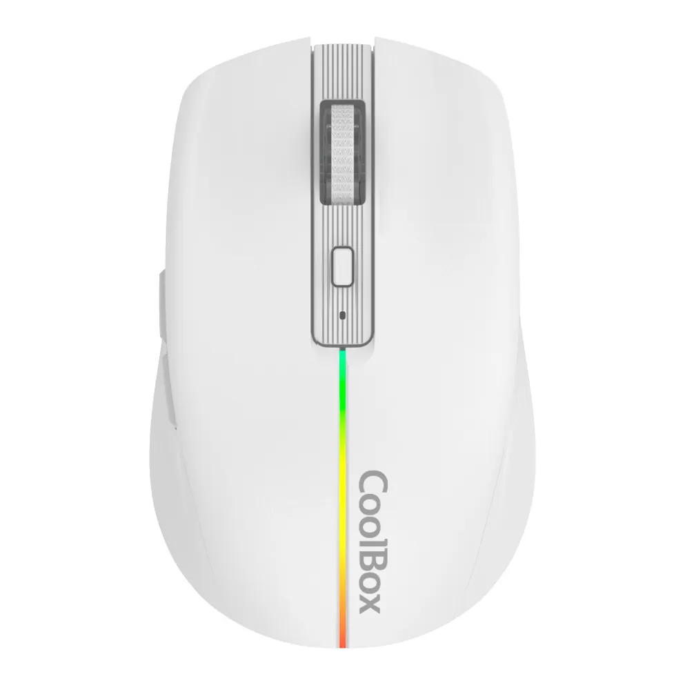 CoolBox W01 branco visto de cima, com a faixa de luz