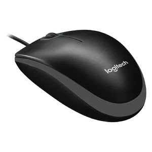 Rato Logitech B100 preto, vista em perspetiva