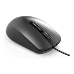 Rato com fio Vention KTABG preto, vista de três quartos com o cabo USB-A