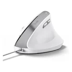 Rato vertical Trust Bayo II branco com cabo USB