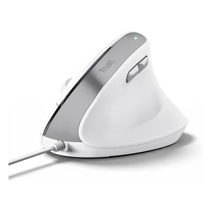 Rato vertical Trust Bayo II branco com cabo USB