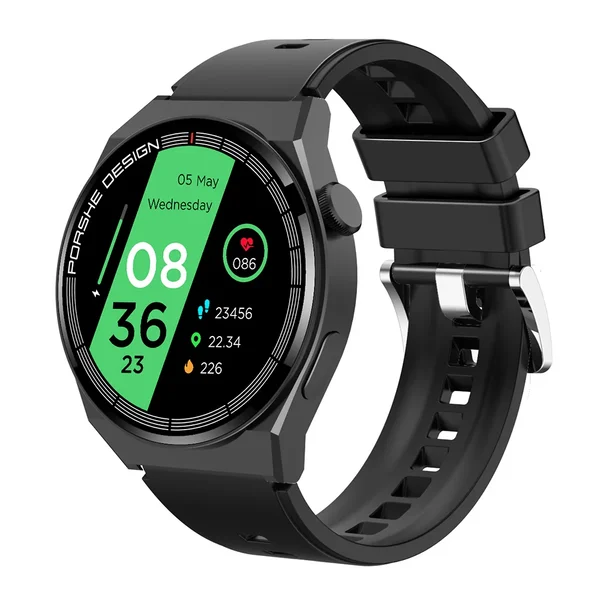 Smartwatch Stima PRO SSW-A270 preto com mostrador redondo e bracelete de silicone