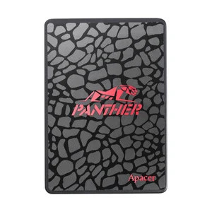 SSD Apacer AS350 Panther visto de frente, com a tampa preta e o logótipo Panther a vermelho