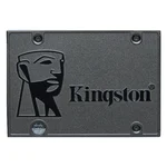 SSD Kingston A400 de 480 GB visto de cima, com a tampa cinzenta e o logótipo da marca em relevo