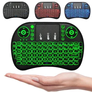 Teclado com Air Mouse sem fios, com retroiluminação LED